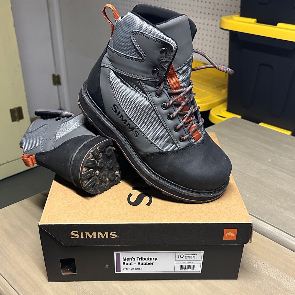 Simms Men's Boots - Gray and Black with Orange Accents
